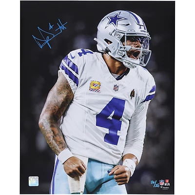 Photo dédicacée de Dak Prescott (Dallas Cowboys) - 40,6 x 50,8 cm (16 x 20 pouces) - Édition limitée à 25 exemplaires