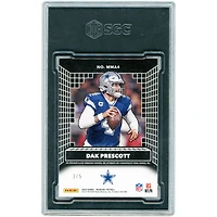 Dak Prescott Dallas Cowboys Autographed 2020 Panini Obsidian Electric Etch Yellow Matrix Material Dual-Color Relic #MMA4 #3/5 SGC Authenticated 10/10 Card