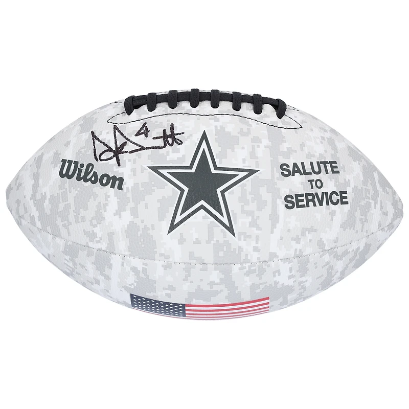 Ballon de football Wilson autographié par Dak Prescott des Cowboys de Dallas en 2024