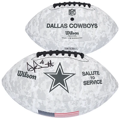 Ballon de football Wilson autographié par Dak Prescott des Cowboys de Dallas en 2024
