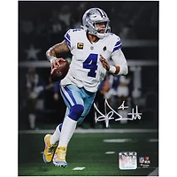 Dak Prescott Dallas Cowboys Autographed 8" x 10" Rolling Out Spotlight Photograph