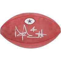 Autocollant de football autographié par Dak Prescott Dallas Cowboys Duke Team