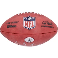 Autocollant de football autographié par Dak Prescott Dallas Cowboys Duke Team