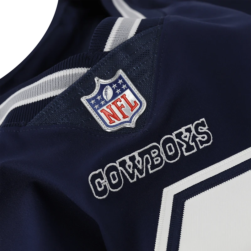 Maillot Nike Elite bleu marine autographié par Dak Prescott des Dallas Cowboys