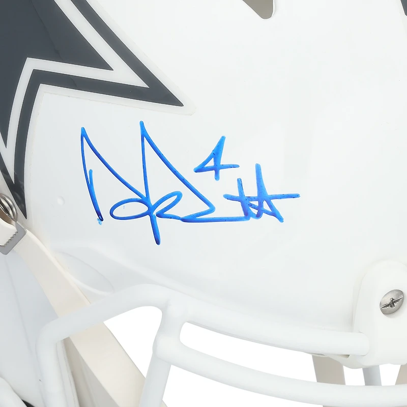 Casque Riddell authentique autographié par Dak Prescott Dallas Cowboys 2024 Salute To Service Speed