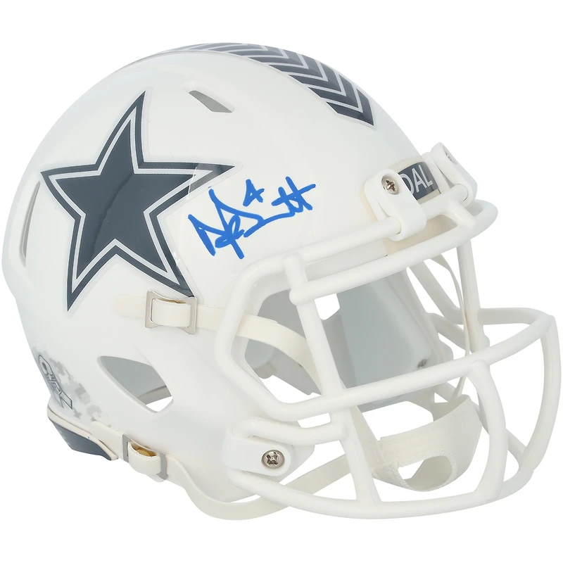 Casque Riddell 2024 Salute To Service Speed ​​Mini autographié par Dak Prescott des Cowboys de Dallas