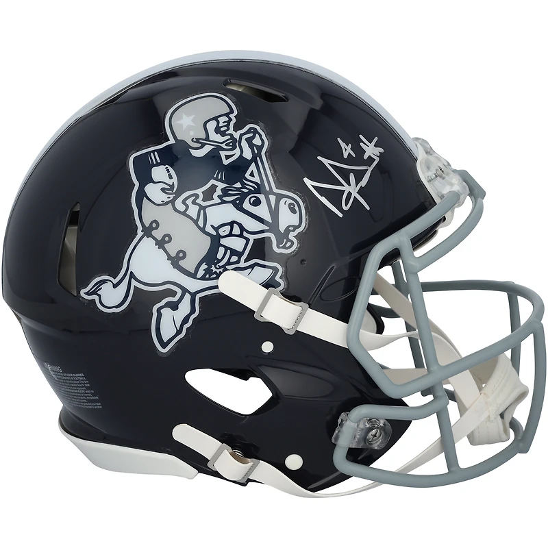 Casque authentique Riddell Cowboy Joe Speed ​​autographié par Dak Prescott des Cowboys de Dallas
