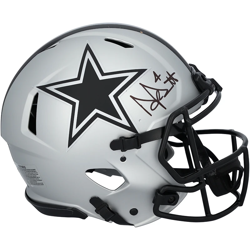 Casque Riddell Rave Speed ​​authentique autographié par Dak Prescott des Cowboys de Dallas