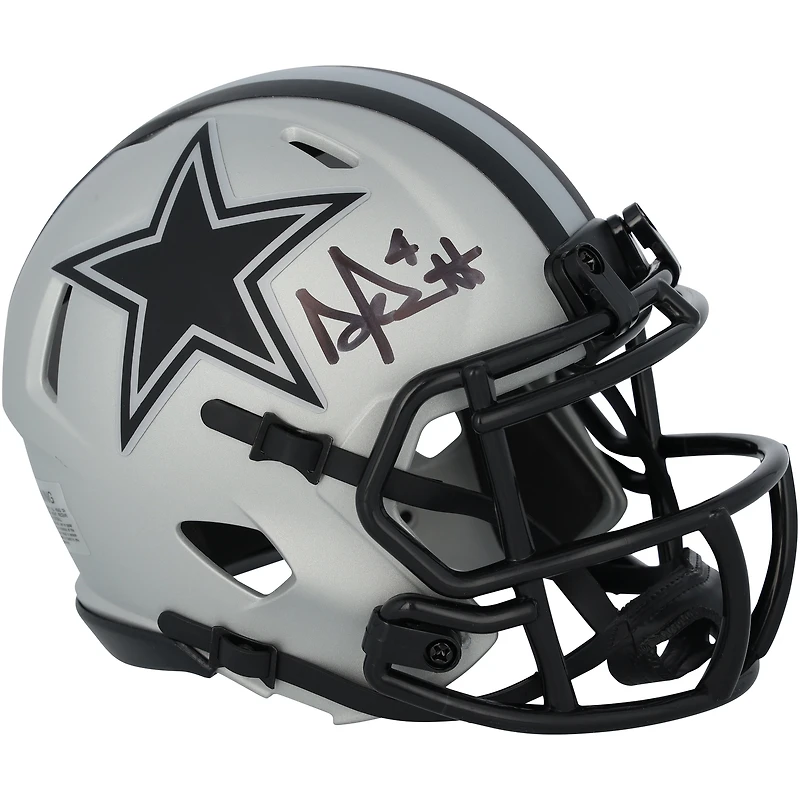 Casque Riddell Rave Speed ​​Mini autographié par Dak Prescott des Cowboys de Dallas