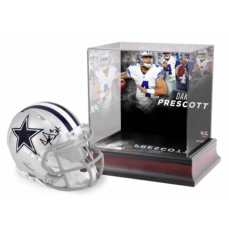 Dak Prescott Dallas Cowboys Autographed Riddell Speed Mini Helmet with Deluxe Mini Helmet Case