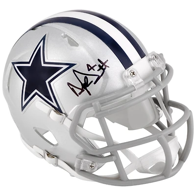 Mini casque Riddell Speed ​​dédicacé par Dak Prescott Dallas Cowboys