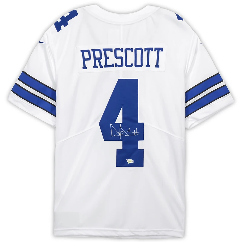 Dak Prescott Dallas Cowboys Autographed White Nike Limited Jersey