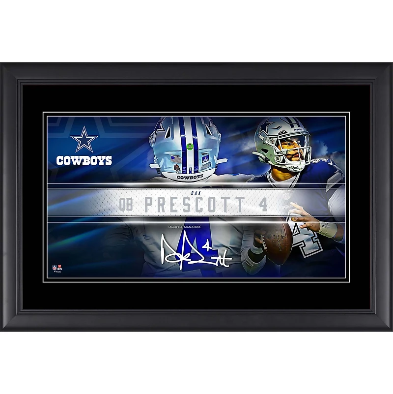Collage de plaques signalétiques encadrées de 10" x 18" de Dak Prescott Dallas Cowboys
