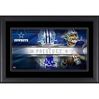 Dak Prescott Dallas Cowboys Facsimile Signature Framed 10" x 18" Player Nameplate Collage