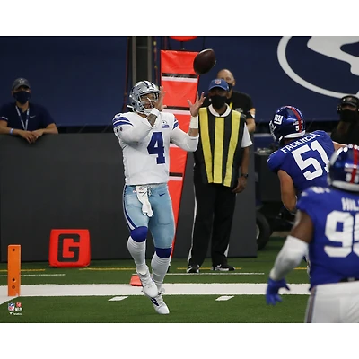 Photographie non signée de la passe touchdown Dak Prescott des Cowboys Dallas