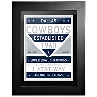 Cowboys de Dallas - Oeuvre d'art encadrée double ton 12'' x 16'' Team