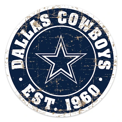 Enseigne murale à logo en détresse Dallas Cowboys de 22 po