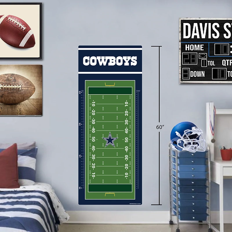 Dallas Cowboys - Tableau de croissance des décalcomanies repositionnables sur le terrain de 24'' x 60''