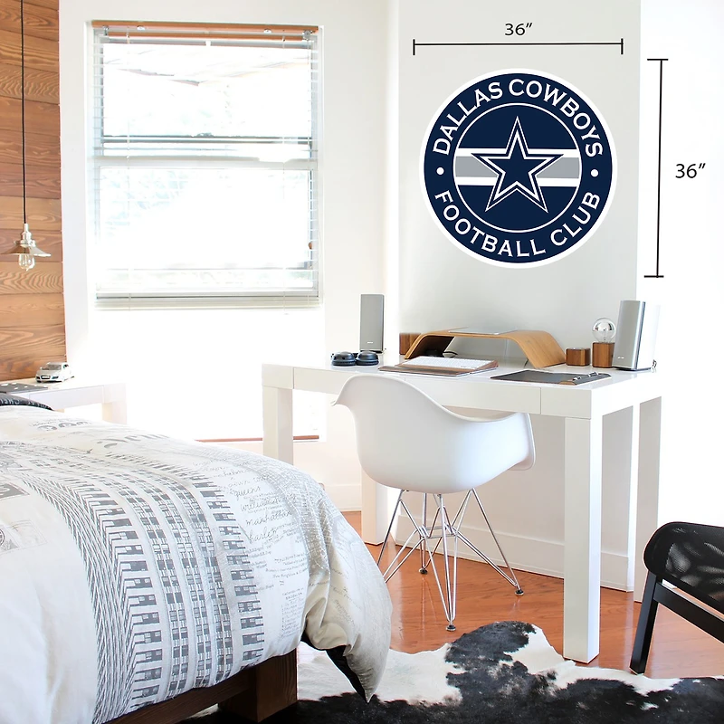 Sticker mural repositionnable avec logo Dallas Cowboys 36'' x 36''