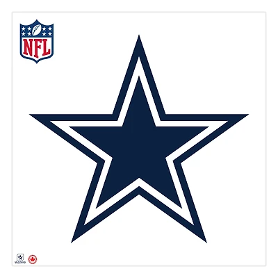 Sticker mural repositionnable avec logo de l'équipe des Cowboys de Dallas 36'' x 36''