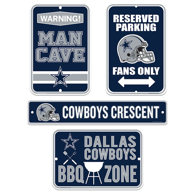 Enseigne de fan 4 pièces Dallas Cowboys - Ensemble