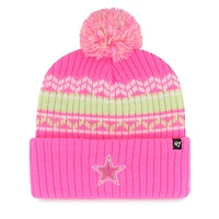 Dallas Cowboys '47 Female Youth NFL Girls Polar Vortex Cuffed Pom Knit - Pink