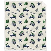 Couverture en flanelle sherpa Dallas Cowboys 50'' x 60'' à motif camionnette pour les fêtes