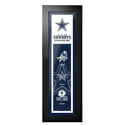 Dallas Cowboys - 6'' x 22'' Logos to History Cadre encadré
