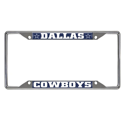 Cadre de plaque d'immatriculation chromé des Cowboys de Dallas