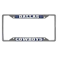 Cadre de plaque d'immatriculation chromé des Cowboys de Dallas