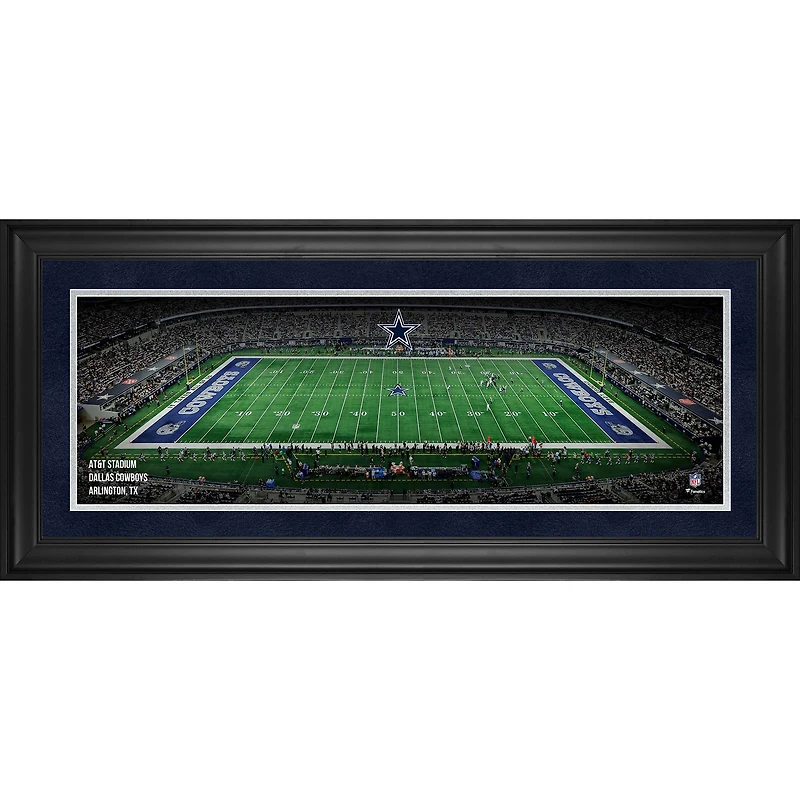 Photographie panoramique encadrée des Cowboys de Dallas (10" x 30") du stade AT&T