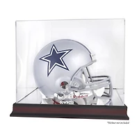 Vitrine de présentation du logo du casque des Cowboys de Dallas en acajou avec dos miroir