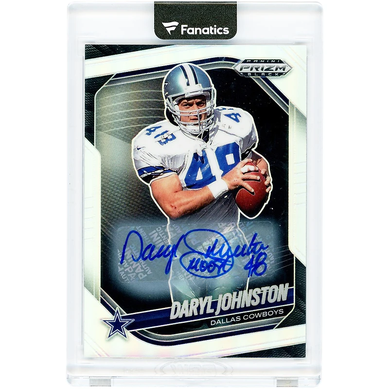 Daryl Johnston Dallas Cowboys Autographed 2025 Panini Prizm Black Silver Prizm #47 Card