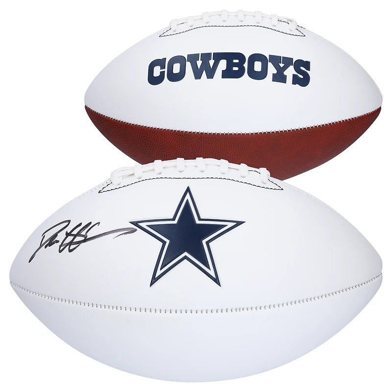 Ballon de football à panneau blanc autographié par Deion Sanders des Dallas Cowboys