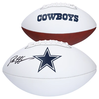 Ballon de football à panneau blanc autographié par Deion Sanders des Dallas Cowboys