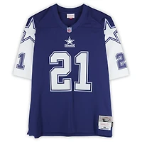 Maillot Mitchell & Ness Legacy 1995 bleu marine dédicacé par Deion Sanders des Cowboys de Dallas avec inscription « HOF 2011 »