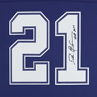 Maillot Mitchell & Ness Legacy 1995 bleu marine dédicacé par Deion Sanders des Cowboys de Dallas avec inscription « HOF 2011 »