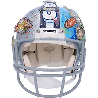 Deion Sanders Dallas Cowboys Autographed Riddell VSR4 Authentic Helmet with "HOF 2011" Inscription - Art by Charles Fazzino - RG13320877