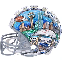 Deion Sanders Dallas Cowboys Autographed Riddell VSR4 Authentic Helmet with "HOF 2011" Inscription - Art by Charles Fazzino - RG13320877