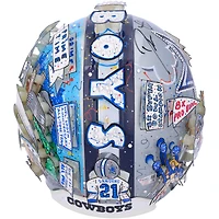 Deion Sanders Dallas Cowboys Autographed Riddell VSR4 Authentic Helmet with "HOF 2011" Inscription - Art by Charles Fazzino - RG13320877