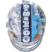 Deion Sanders Dallas Cowboys Autographed Riddell VSR4 Authentic Helmet with "HOF 2011" Inscription - Art by Charles Fazzino - RG13320877