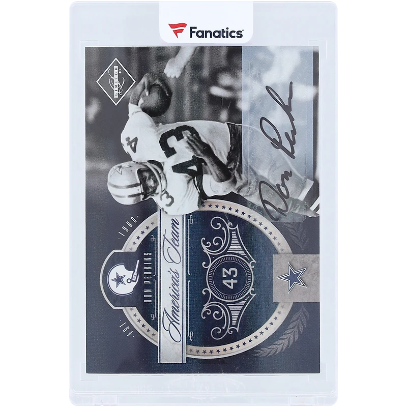 Carte autographiée de Don Perkins (Dallas Cowboys) Panini Limited 2010, équipe américaine n° 11 , n° 7/50