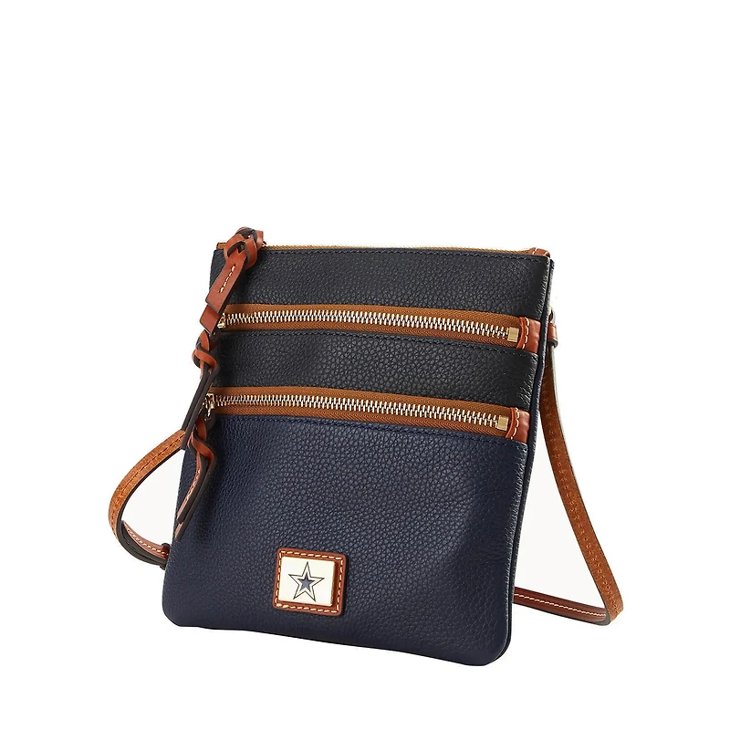 Sac bandoulière triple zip Dooney & Bourke Dallas Cowboys avec logo de l'équipe mi-temps