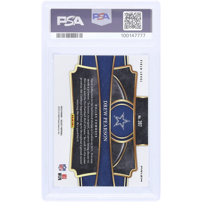 Drew Pearson Dallas Cowboys 2023 Panini Select Tiger Prizm Case Hit #397 PSA Authentifié 10 Cartes