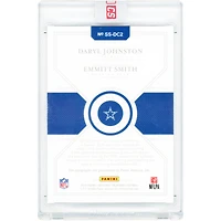 Emmitt Smith & Daryl Johnston Dallas Cowboys Autographed 2019 Panini National Treasures Synced Signatures #SS-DC2 #7/10 Card