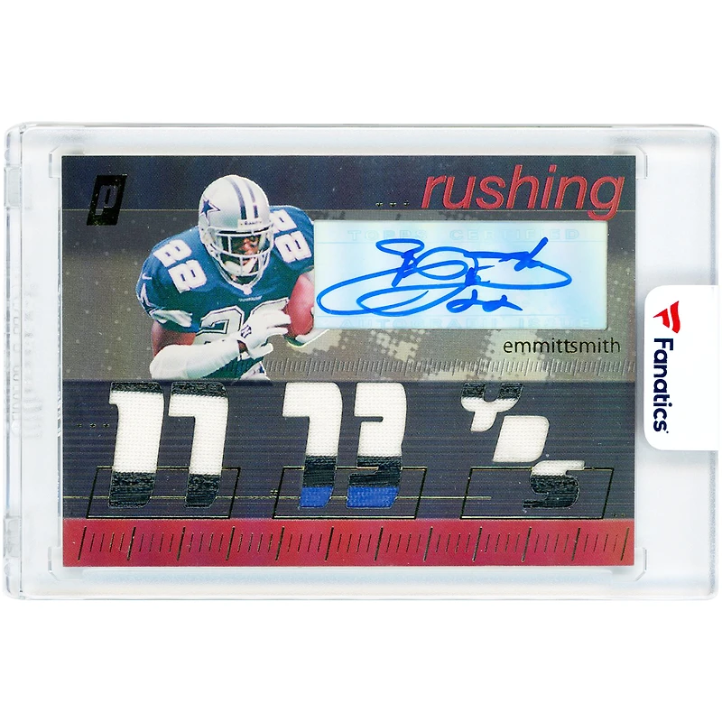 Carte autographiée Emmitt Smith (Dallas Cowboys) 2006 Topps Paradigm Career High Auto Triple Tri-Color Relic #TPCHR-ES #24/25