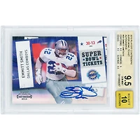 Carte autographiée par Emmitt Smith (Dallas Cowboys) - Collection Panini Playoff Contenders 2010 - Billets pour le Super Bowl n° 50 - Authentifiée BGS 9,5/10