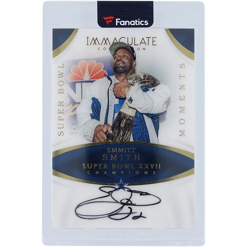 Emmitt Smith Dallas Cowboys Autographed 2017 Panini Immaculate #SB27 #1/5 Card 