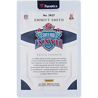 Emmitt Smith Dallas Cowboys Autographed 2017 Panini Immaculate #SB27 #1/5 Card 