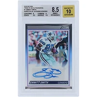 Carte Panini Score Tribute '90 autographiée par Emmitt Smith Dallas Cowboys 2018, réimpression n° 101T n° 14/25 BGS authentifiée 8,5/10 - Sous-grades 8,9,9,5,9,5